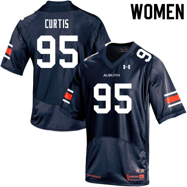Women #95 Nick Curtis Auburn Tigers College Football Jerseys Sale-Navy - Click Image to Close